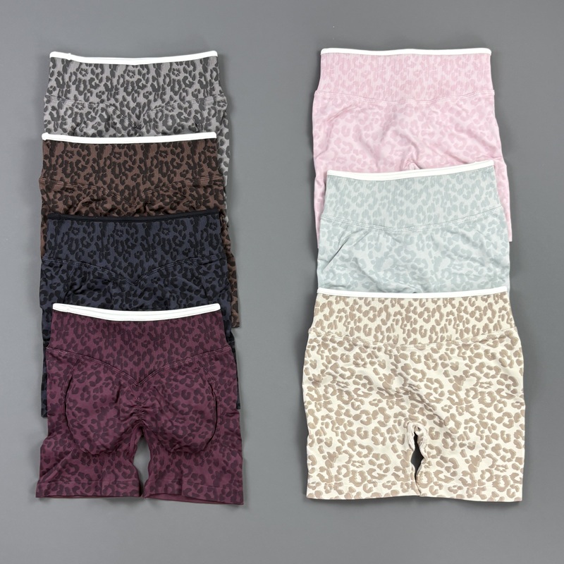 Pilate Yoga Workout - HISTELLO Gym-Shorts mit Leopardenmuster für Damen,