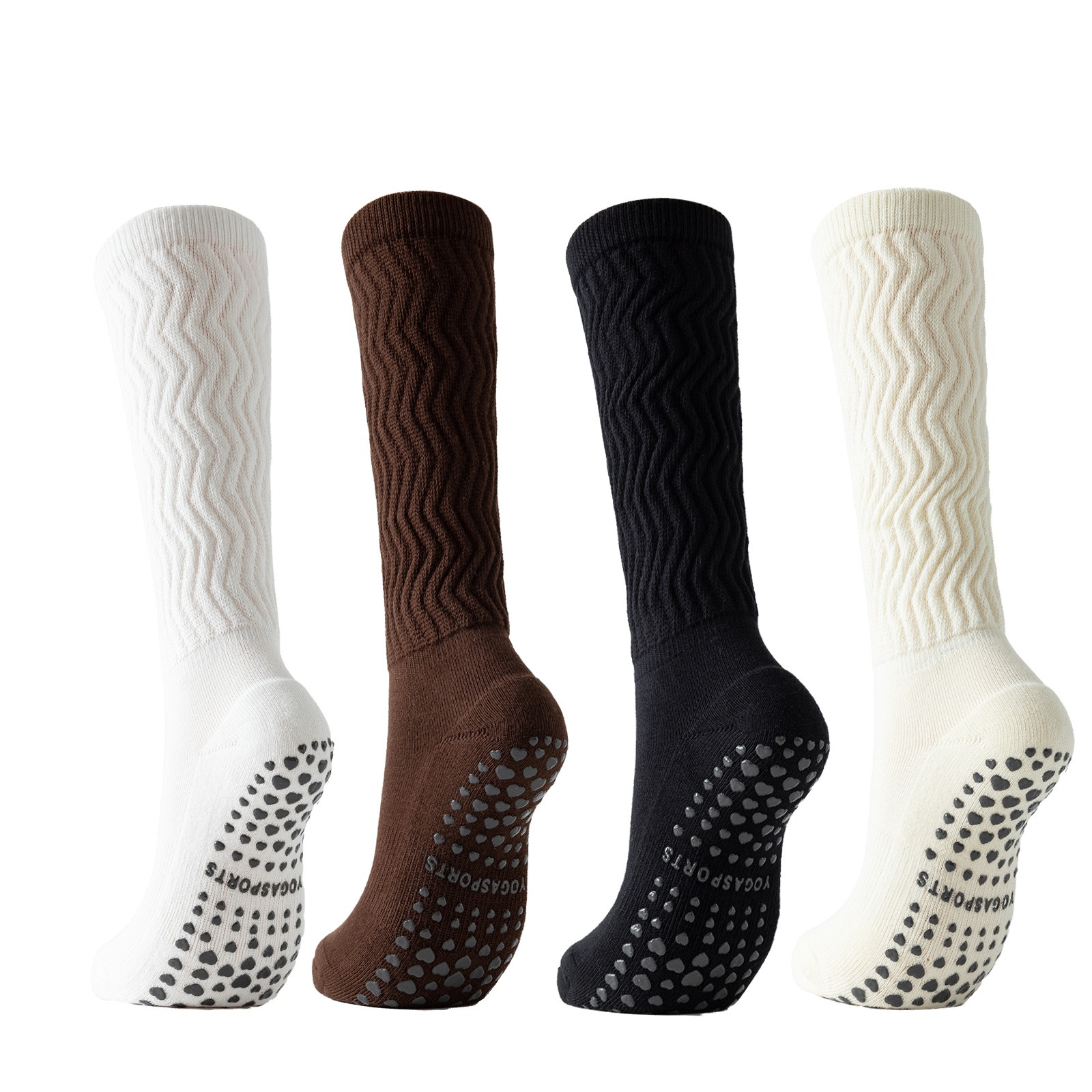 Pilate Yoga Workout - Damen-Kniestrümpfe, lockere Yoga-Socken, rutschfeste Pilates-Socken, weiche,