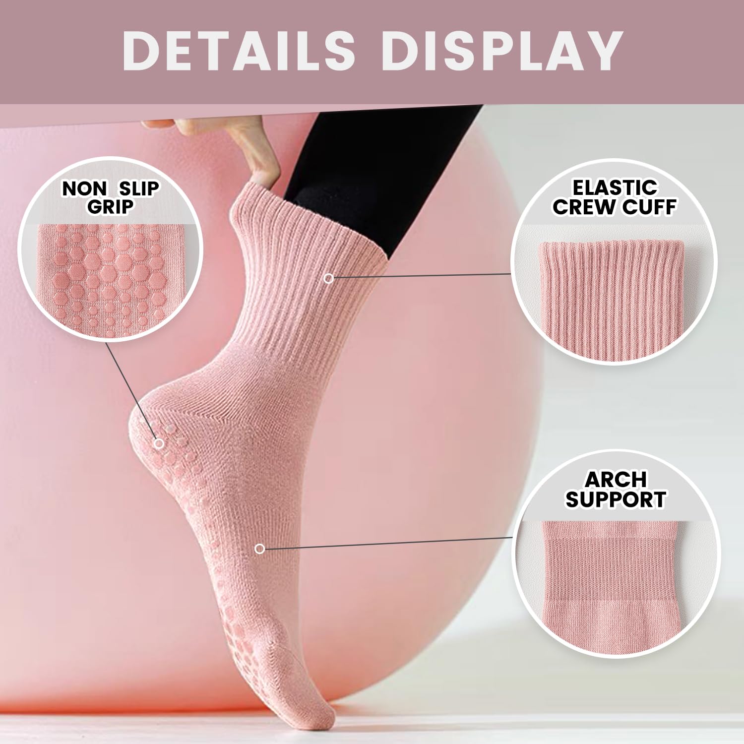 4–6 Paar Damen-Yoga-Socken, ei – Medias Para Pilates Y Yoga Bewertung und Preis